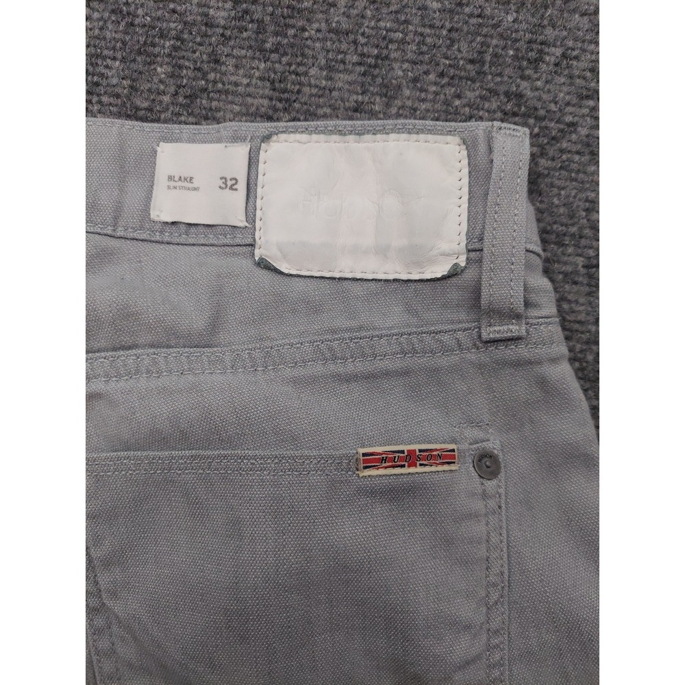 Hudson Jeans Mens 32x33 Gray Denim BLAKE Preppy Stretch Slim Straight - Picture 13 of 15